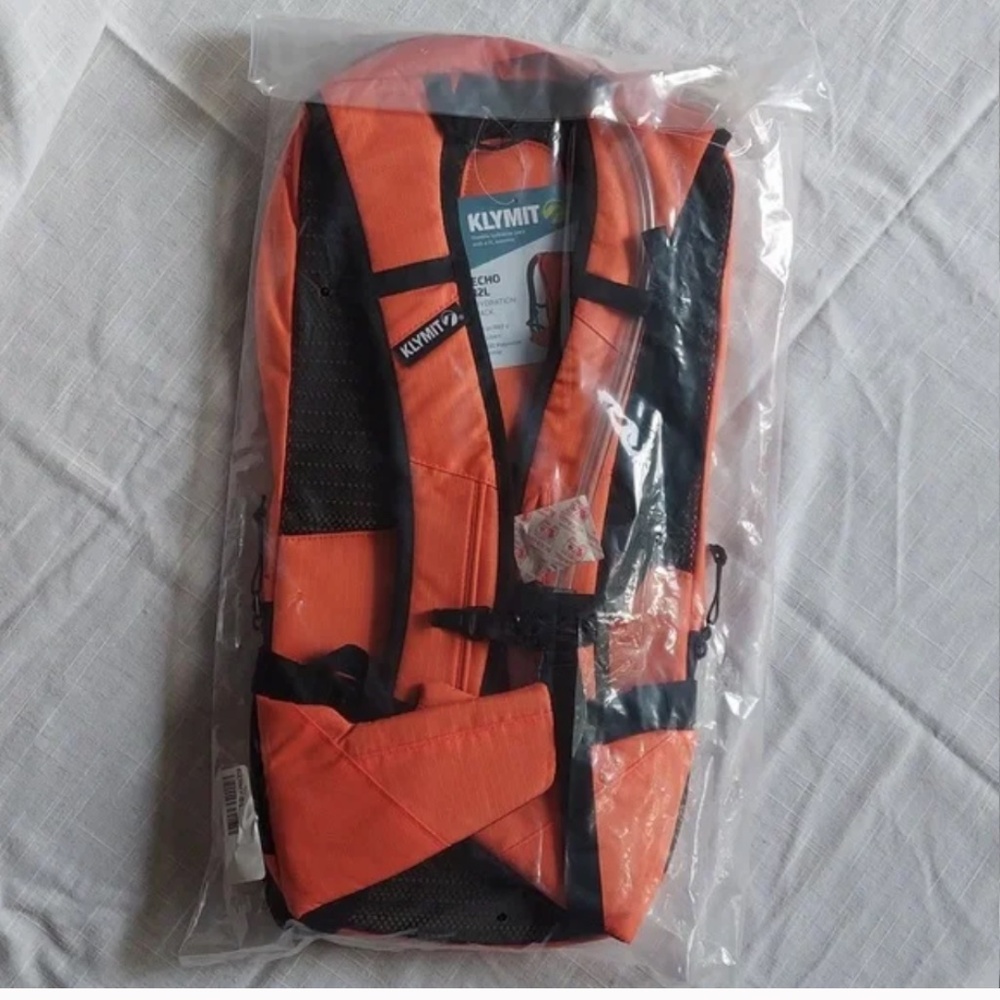 NWT - Klymit Echo 12-Liter Hydration Backpack - orange w/black trim BH - Picture 8 of 9